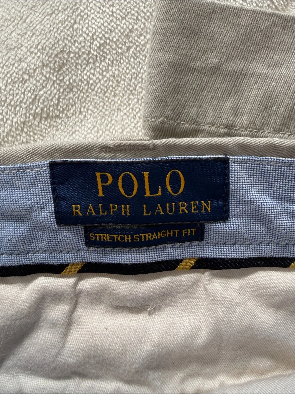 Polo Ralph Lauren Tan Khaki Stretch Straight Fit Chino Trousers Size 36